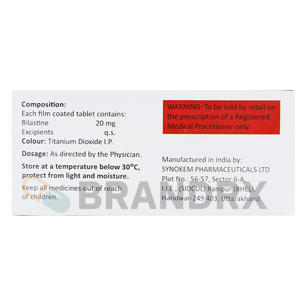Alternative view of Bilazap 20 mg