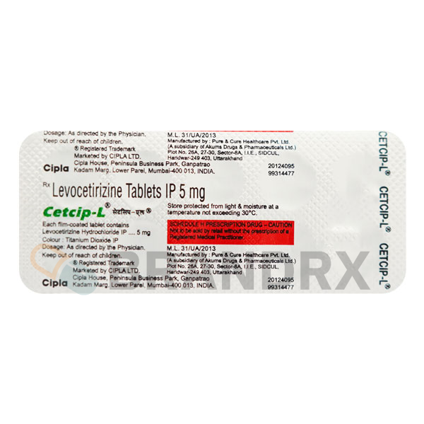 Alternative view of Cetcip-L 5 mg
